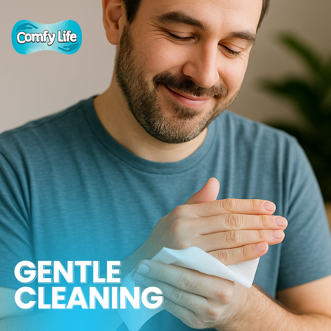 Comfy Life Premium Full Body Cleansing Dry Wipes For Adults - Large Luxury Fresh-feel Rinse-free Fragrance-free Bed Bath Intimate-care Soft Sheets (3 Pack x 100 Wipes)