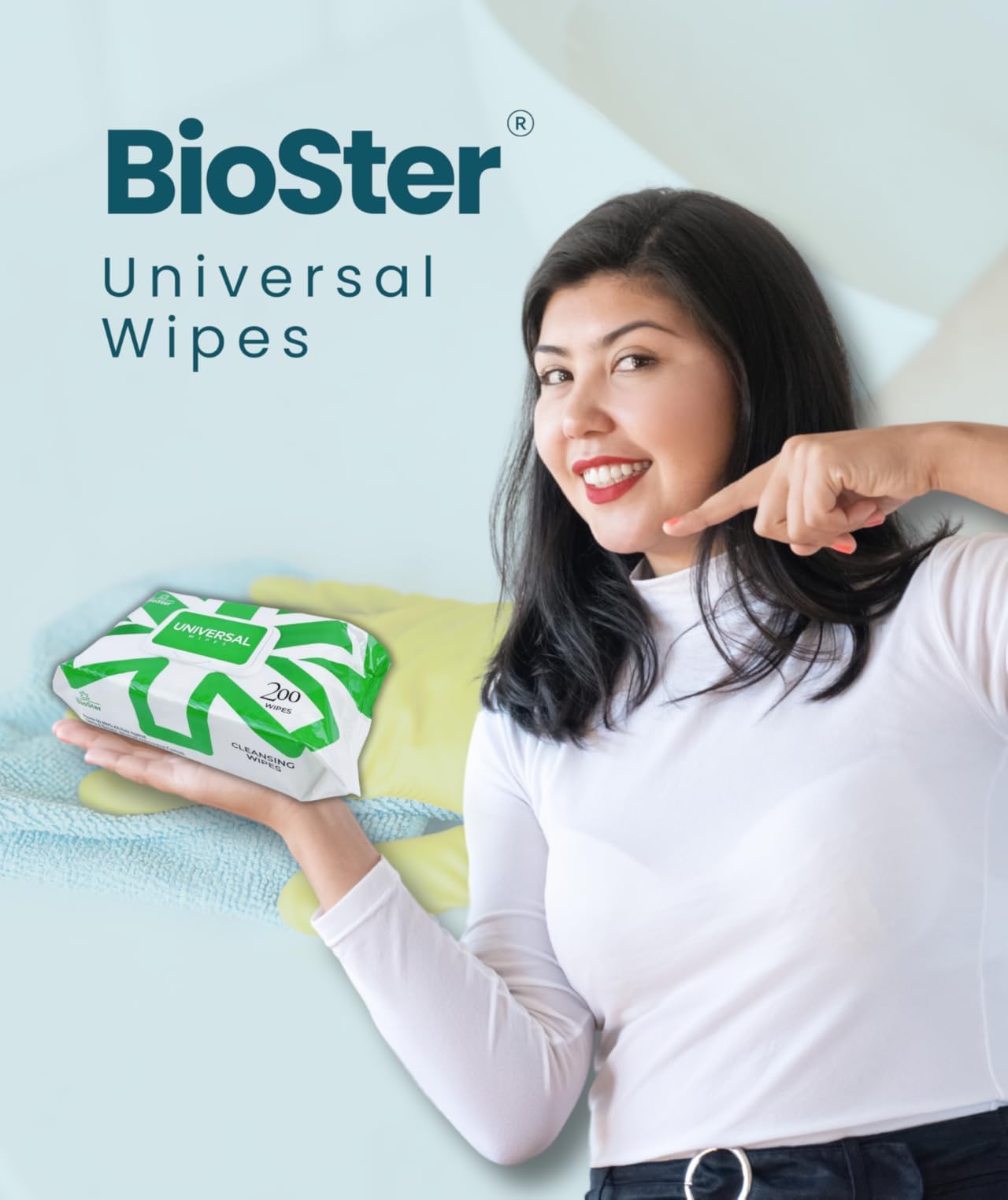 BioSter Universal Cleaning and Disinfectant Wipes for Surfaces - Multi Purpose Wipes, Kills 99.99% of Germs - The 8x Pack of 200 Regular Wipes