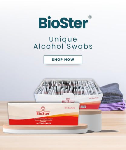 BioSter Alcohol Wipes - Single Use Sanitising Wipe Proven 99.999% Kill Rate against Germs & Bacteria x36 of 100 pack