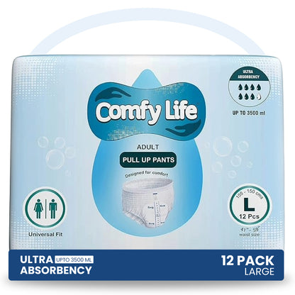 Comfy Life Premium Adult Incontinence Pull Up Diaper Pants 12 Pack High Absorbency