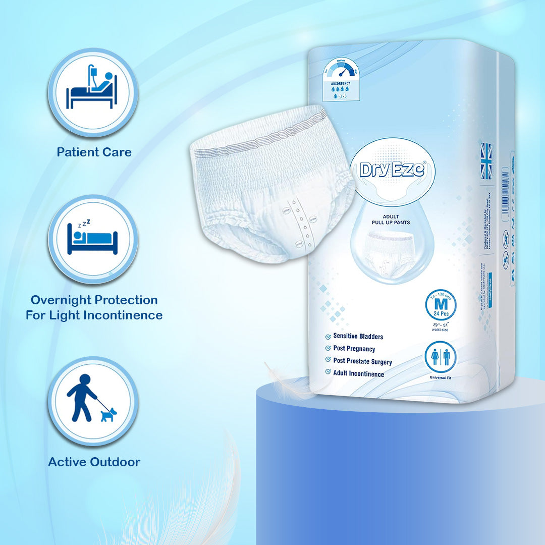 Pull Up Incontinence Pants for Men & Women - Super Absorbent Adult Nappies for Women - Universal Fit Adult Diapers Pants 24 Pack