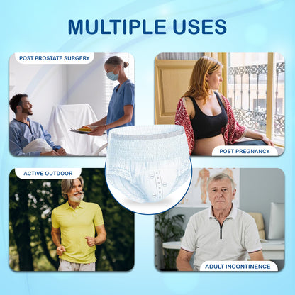 Pull Up Incontinence Pants for Men & Women - Super Absorbent Adult Nappies for Women - Universal Fit Adult Diapers Pants 24 Pack