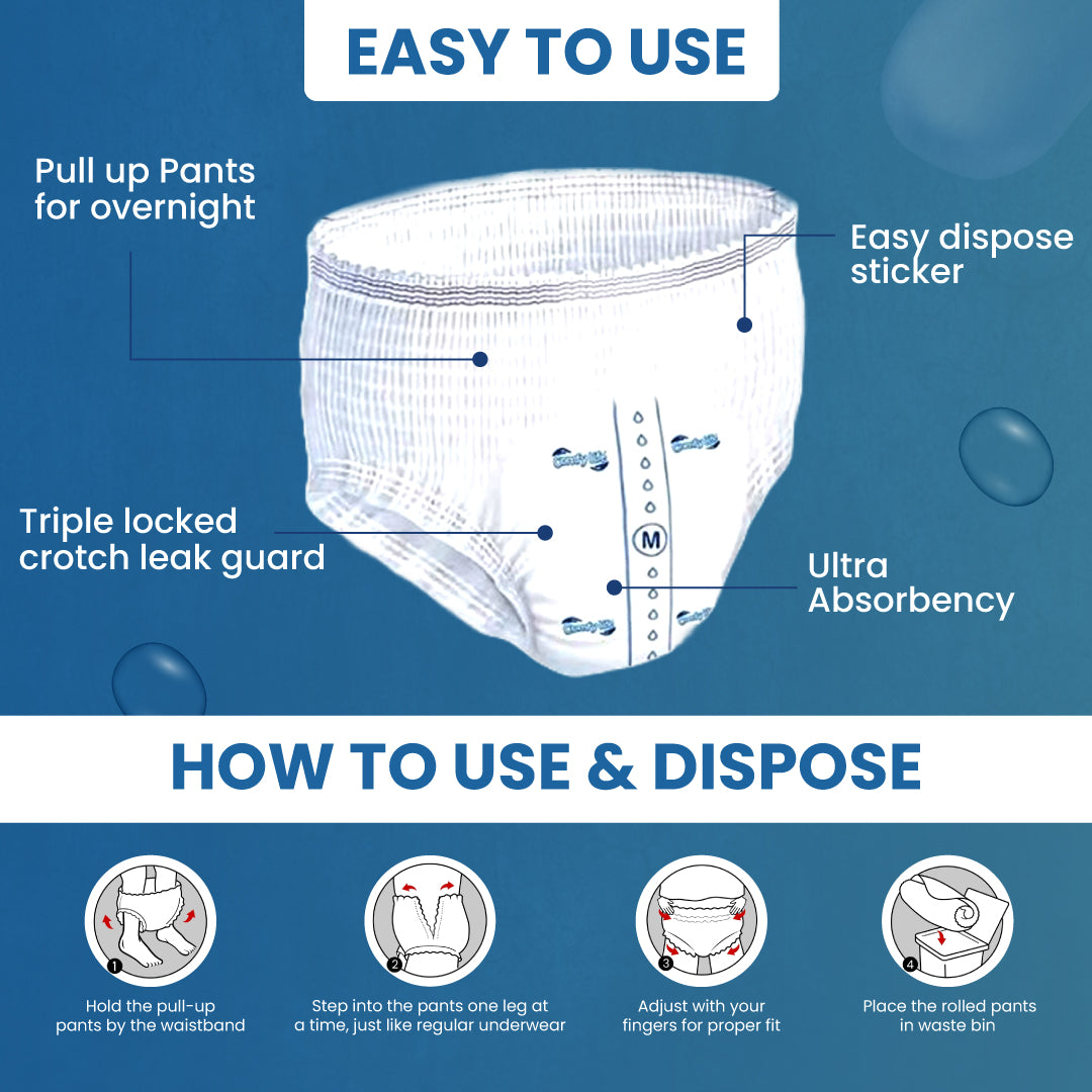 Comfy Life Premium Adult Incontinence Pull Up Diaper Pants 12 Pack High Absorbency