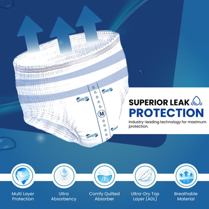 Comfy Life Premium Adult Incontinence Pull Up Diaper Pants 12 Pack High Absorbency