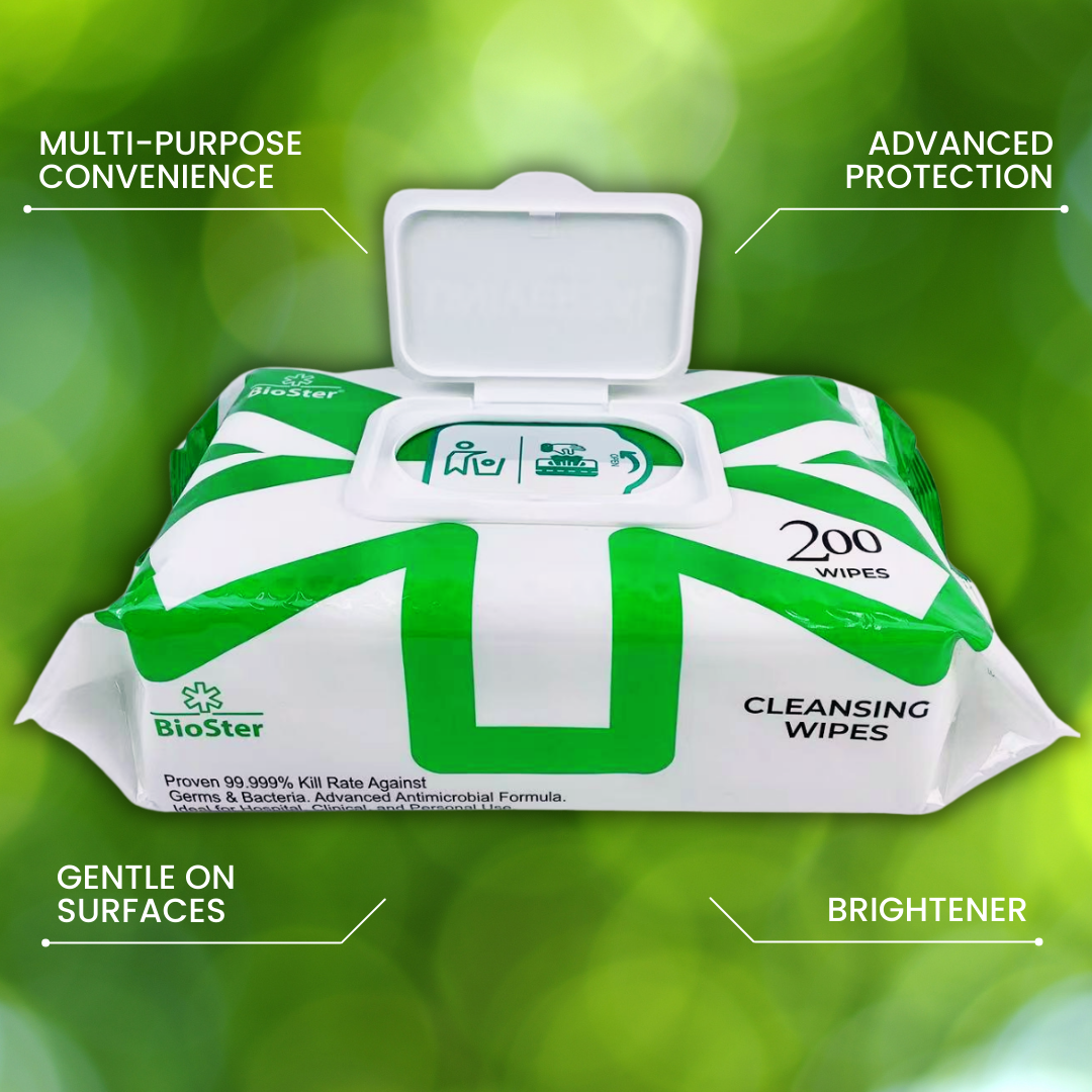 BioSter Universal Cleaning and Disinfectant Wipes for Surfaces - Multi Purpose Wipes, Kills 99.99% of Germs - The 8x Pack of 200 Regular Wipes