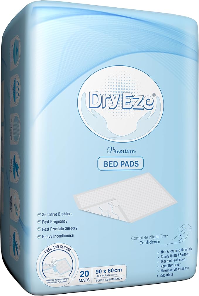 Super Absorbent Disposable Incontinence Bed Pads for Mattress Furniture Sofa Chair Protector Pet Training, Puppy Pad - High Absorbency Mats (90x60 cm)